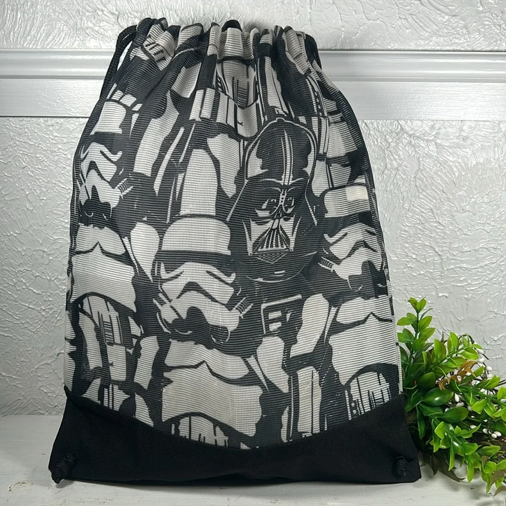 Star Wars Bag Stormtrooper Backpack Drawstring Book Bag Black & White